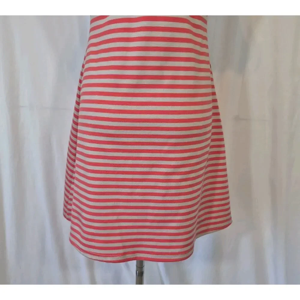 Free People Beach On The Line Mock Neck Pink Gray Striped Mini Dress XS